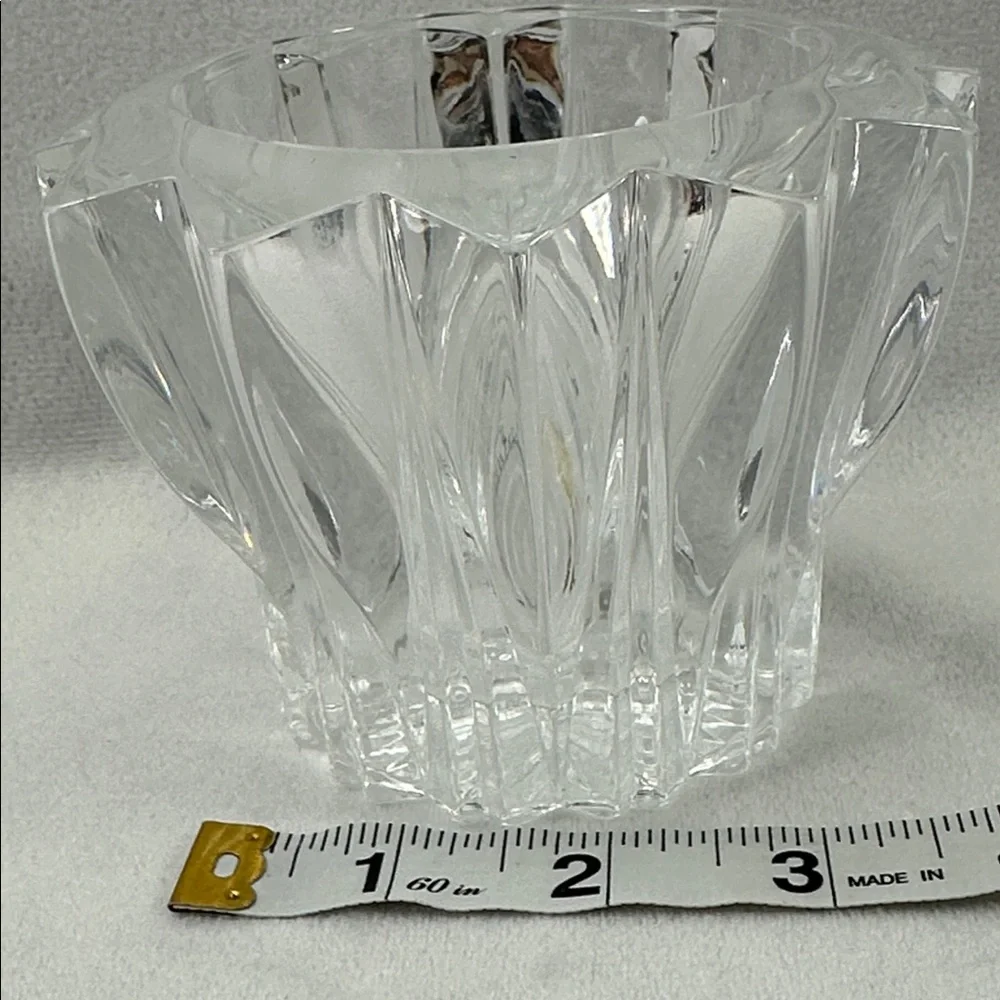 Mikasa Crystal Votive Glass Decorative Sigma Candle Holder